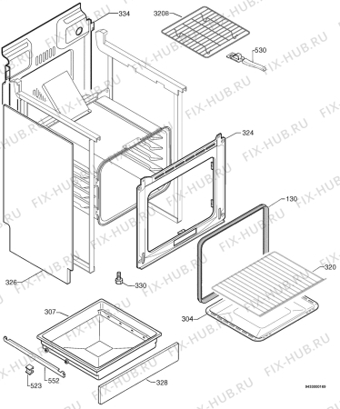 Взрыв-схема плиты (духовки) Zanussi Electrolux ZCM641X - Схема узла Housing 001